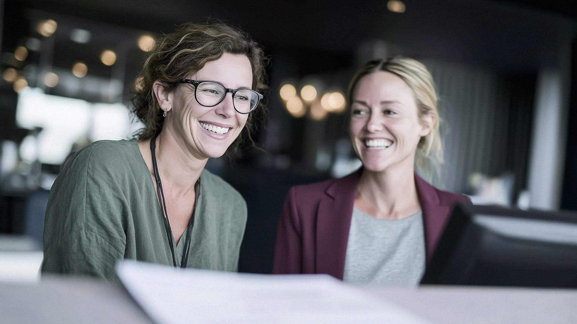 Two ladies smiling