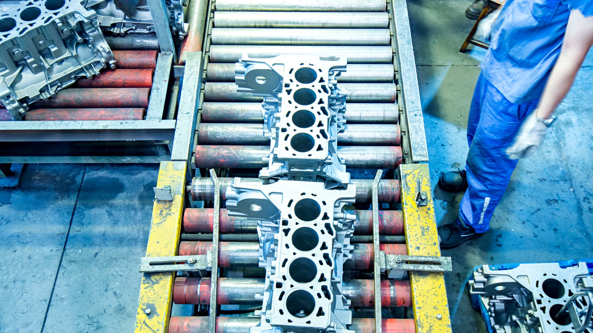 Engine Blocks on a production line