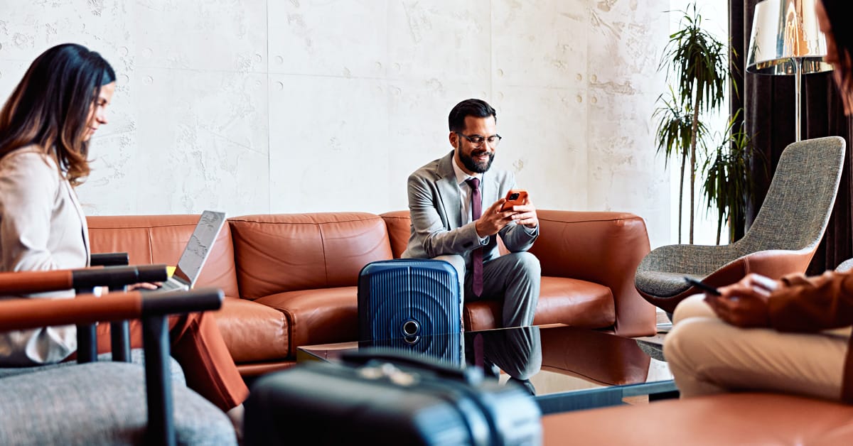Workers at Airport using secure WiFi