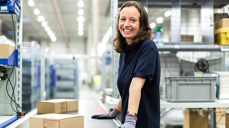 Staff on production line